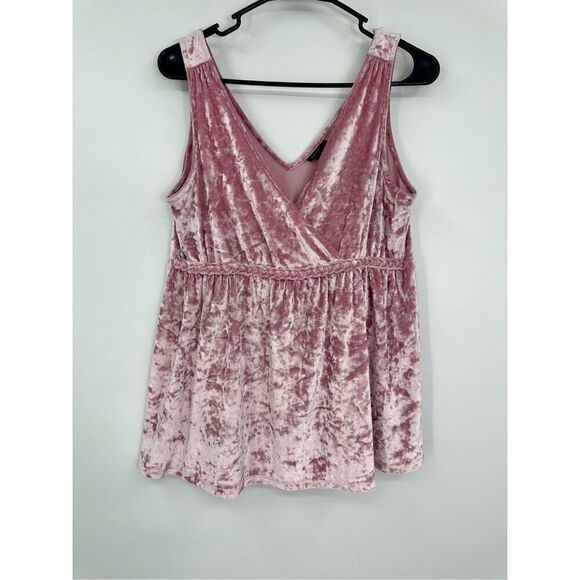 Torrid pink velveteen/velour sleeveless top size 00 (women's L - Picture 4 of 16